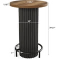 thumbnail image 4 of Fnova 24 Inch Round Bar Height Table with Pedestal Base and Footrest, High Top Table for Balcony Home Bar Small Space Cafe, 4 of 4
