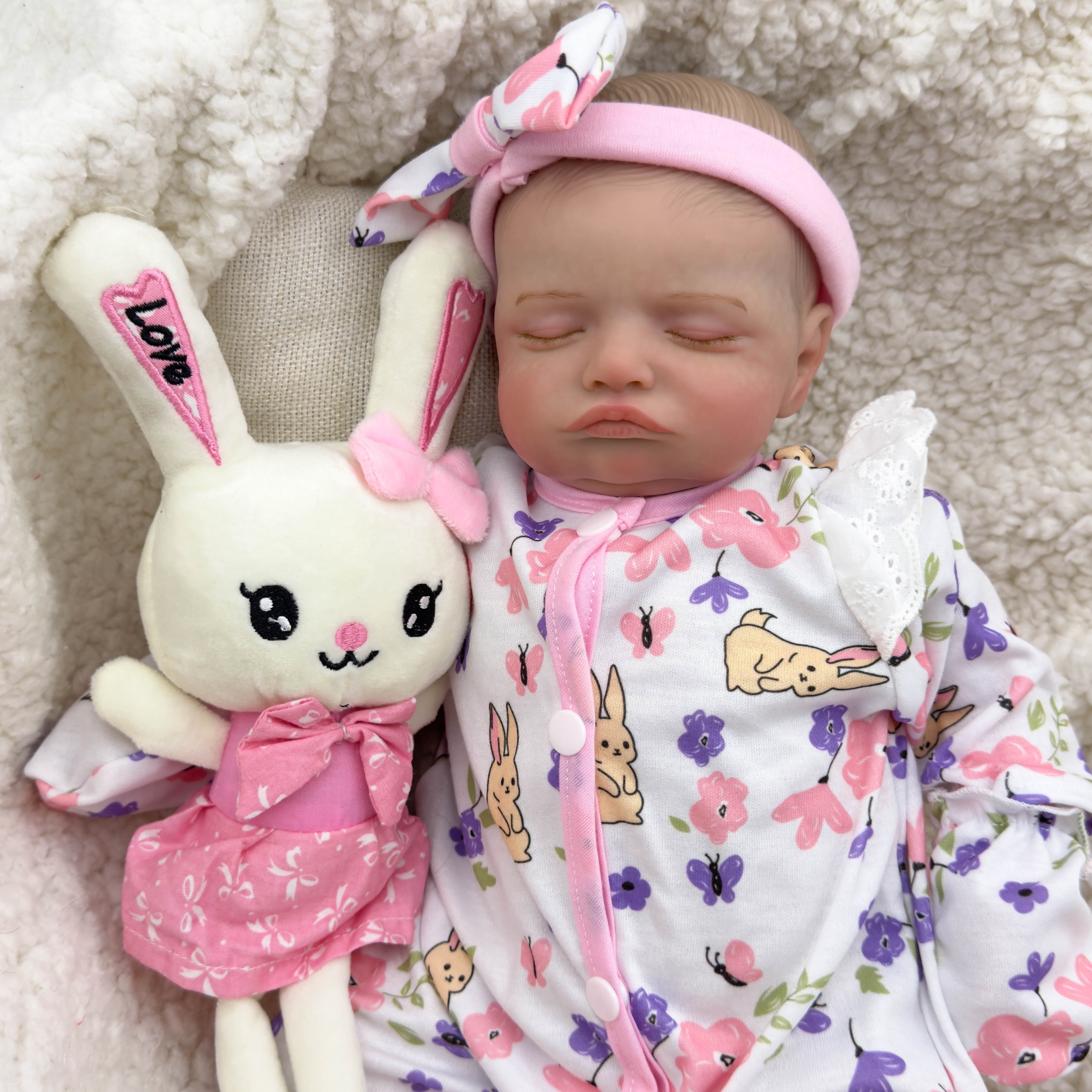 Reborn Baby Dolls 48CM Rosalie Already Painted Newborn Baby Doll Newborn Baby Reborn Doll Hand Paint with Genesis High Quality 3D skin Tone