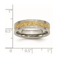 thumbnail image 2 of Titanium Satin and Gold Plated Brushed Ladies 6mm Band Ring Size 8.5 Ring for Women and Men, 2 of 2