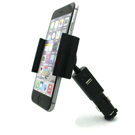 Xd Mod 2 Accessories Car Mount Charging Socket Holder USB Port Dock Cradle Gooseneck Swivel Black O8Y Compatible With Kyocera DuraForce XD Pro 2 - LG G5 G3 G4, Lancet, K7 K10, Aristo, K8, G6, Q6, V30, K30 ()