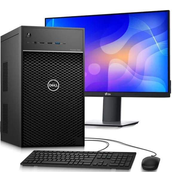Restored Dell Precision 3630 I5-8th Gen Tower PC | Intel Core i5-8500 Processor | 16GB DDR4 RAM | 128GBSSD + 500GBHDD| WiFi | 22" LED Monitor | Keyboard & Mouse | Windows 11 Pro (Refurbished)