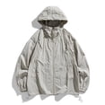 thumbnail image 2 of Manteau Coupe-Vent à Capuche de Protection Solaire pour Homme avec Poches Zippées, Manches Longues, Tenue Décontractée d'Extérieur pour la Randonnée, la Pêche, la Plage, les Vacances, le Golf / IhhxPro, Gris G, 2 of 9
