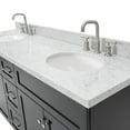 thumbnail image 4 of Ariel Hamlet 73 In. Double Oval Sink Vanity With Carrara White Countertop In Black, 4 of 10