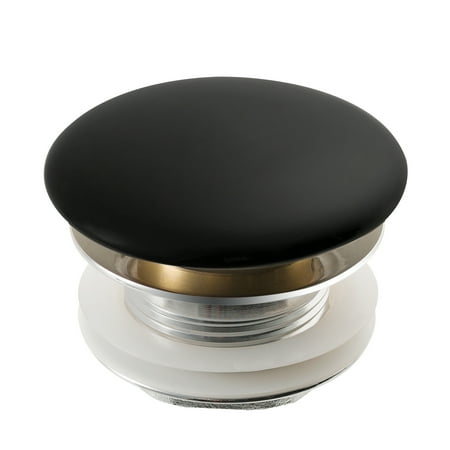

KRAUS Pop-Up Drain with Porcelain Ceramic Top for Bathroom Sink without Overflow Gloss Black