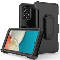 NIFFPD Samsung Galaxy A53 5G with Belt-Clip Holster, Tough Rugged Shockproof Protective Phone Case for Galaxy A53 5G Black