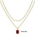 thumbnail image 6 of T-HOTLYST Sophisticated 18k Gold Plated Necklace Layered Necklace Showcasing December Birthstones And Elegant Rectangular Design, 6 of 18