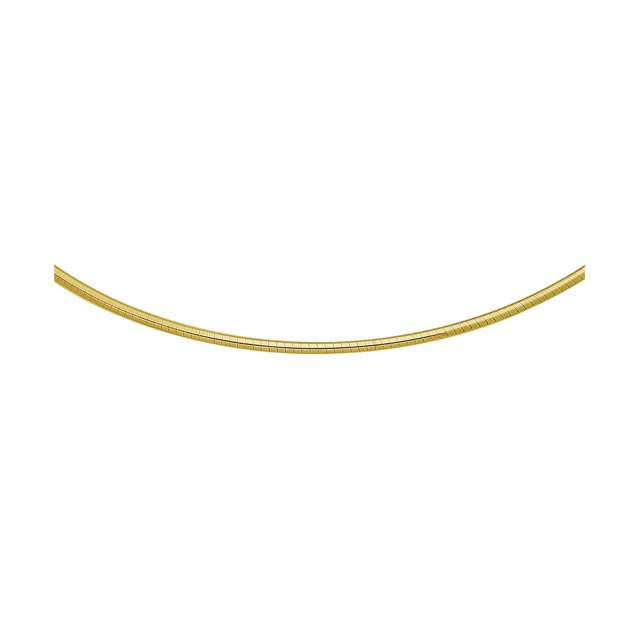 14k Yellow Gold Classic Omega Style Necklace (2 mm) 18 in