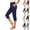 Navy, variant on UDAUDU Capris for Women with Pockets High Waisted Summer Yoga Pants Stretch Pull On Ankle Business Casual Travel Athletic Work Capri Pants Army Green 2XL