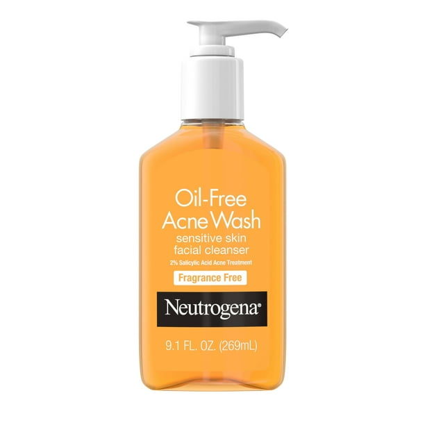 Limpiador facial Neutrogena, sin aceite, acné, 2% ácido salicílico, 270 ml