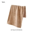 thumbnail image 3 of Coral Velour Face Towel Solid Color Quick-Drying Soft Washcloth, 5 Pack 29.5”x13.8”, Coffee, 3 of 6