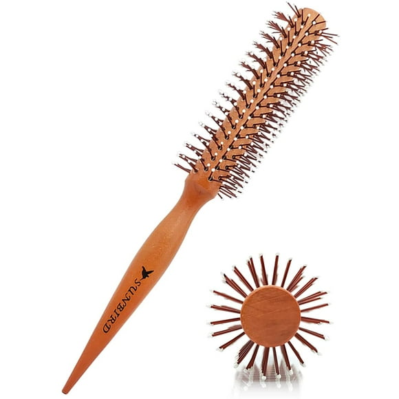 Round Styling Hair Brush Orange Handle Professional Vent Brush for Blow Drying Used for blow drying short hair for both men and women to create a stylish look