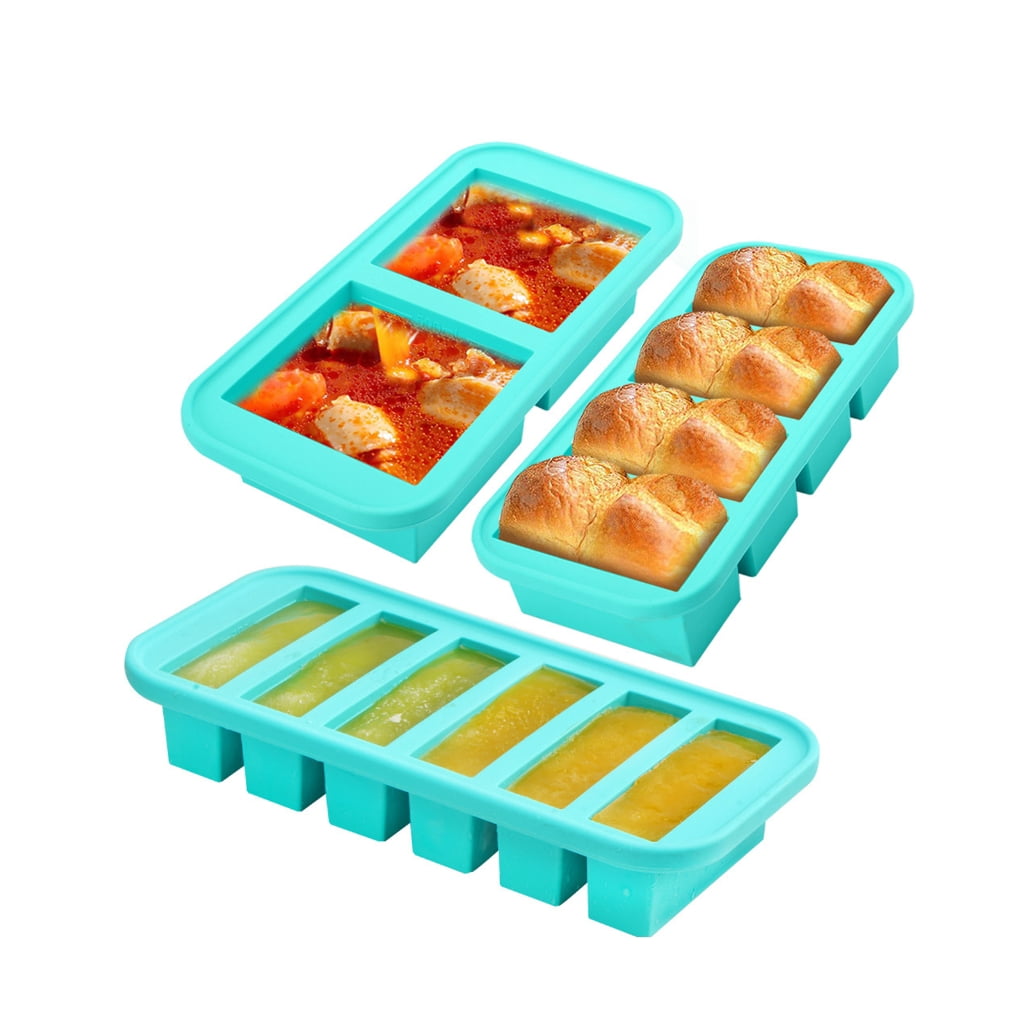 1pc Efficient Silicone Tray And Food Container Set Leak Cover Ice Block Maker For Freezers Organization