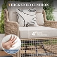 thumbnail image 6 of UDPATIO Patio Conversation Set, Rattan Wicker Furniture, 6 Piece Outdoor Sectional Set with Coffee Table & All-Weather Wicker, Beige, 6 of 9