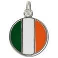 thumbnail image 1 of Sterling Silver 20" Unisex 1.5mm Box Chain Round Ireland Irish Flag Symbol Pendant Necklace, 1 of 2
