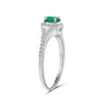 thumbnail image 3 of JewelersClub Emerald Ring Birthstone Jewelry – 0.50 Carat Emerald Sterling Silver Ring Jewelry with White Diamond Accent – Gemstone Rings with Hypoallergenic Sterling Silver Band, 3 of 4