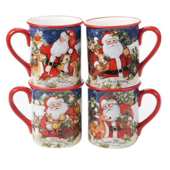Certified International  Magic Of Christmas Santa 16 oz. Mugs (Set of 4)