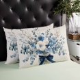 thumbnail image 4 of Blue Spring Floral Throw Pillow Cover 12 x 20 Inch Decorative Pillow Cover Watercolor Summer Flowers Vintage Lumbar Pillowcase Seasonal Rectangle Cushion Case for Couch Sofa Bed Living Room, 4 of 7