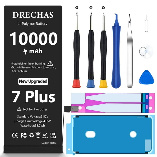 Batería de repuesto DRECHAS 10000 mAh para iPhone 7 Plus