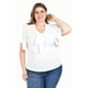 thumbnail image 1 of Blusa con moño al frente Roman Fashion /Tallas Extras, 1874 (Blanco) blanco 36, 1 of 6