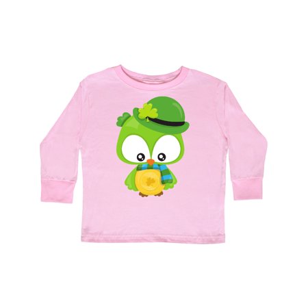 

Inktastic Saint Patrick s Day Owl Green Owl Clovers Gift Toddler Boy or Toddler Girl Long Sleeve T-Shirt