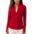 thumbnail image 6 of Luvrsol Women's UPF 50+ Long Sleeve Thumbhole Jacket Soft Half-Zip Yoga Blouse, 6 of 7