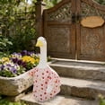 thumbnail image 4 of For Holiday Porch Spring Summer Idyllic Goose Outfit, Floral Crown and Matching Dress Set, 23 Inch Patio Statue Attire, Seasonal Garden Decoration, 4 of 6