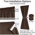 Adjustable French Door Curtains with Magic Tape, 1 Panel, Brown, 25