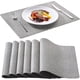 thumbnail image 1 of Faux Leather Placemats Set of 6, Light Grey Table Place Mats, Waterproof and, 1 of 5