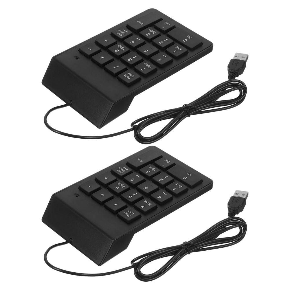 Milisten 2Pcs Portable Number Keyboard USB Numeric Keypad for Computer Financial Use