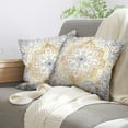 thumbnail image 5 of Boho Throw Pillow Covers 16x16 inch Set of 2 Monaco Rug Persian Carpet Double Sided Pattern Cotton Soft Pillow Case Cushion Cover Bohemian Pillowcase for Couch Sofa Bed Decorative, 5 of 6