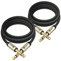 GEARit Guitar Instrument Cable, 6.35mm Mono Jack with Alloy Connector and Nylon Braided, 6 ft, 2 Pack