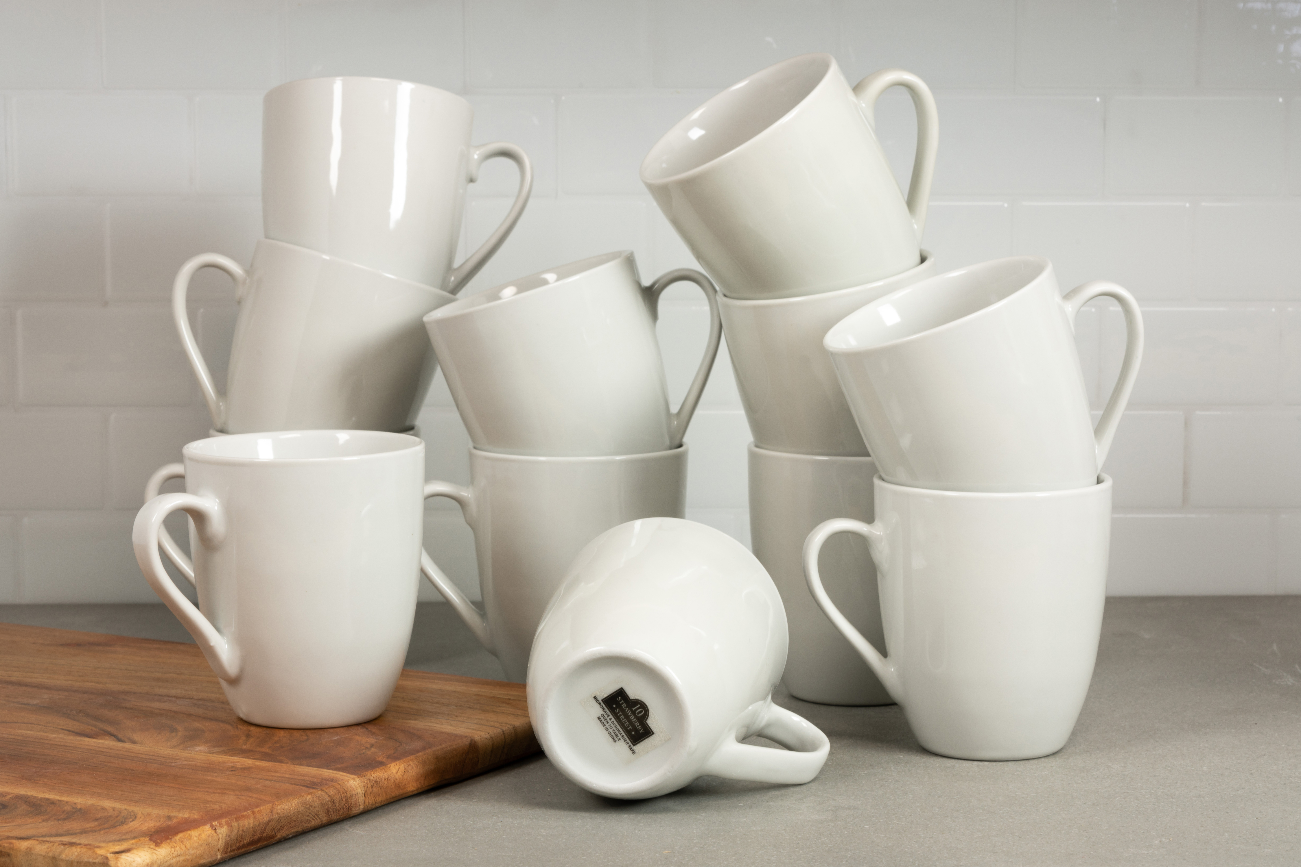 10 Strawberry Street 12 fl oz Catering Ceramic Mug, Set of 12, White - image 3 of 7