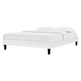 thumbnail image 1 of Platform Bed Frame, Queen Size, Velvet, White, Modern Contemporary Urban Design, Bedroom Master Guest Suite, 1 of 5