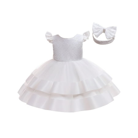 

Toddler Princess Tulle Flower Dress Baby Girls Birthday Wedding Party Dresses