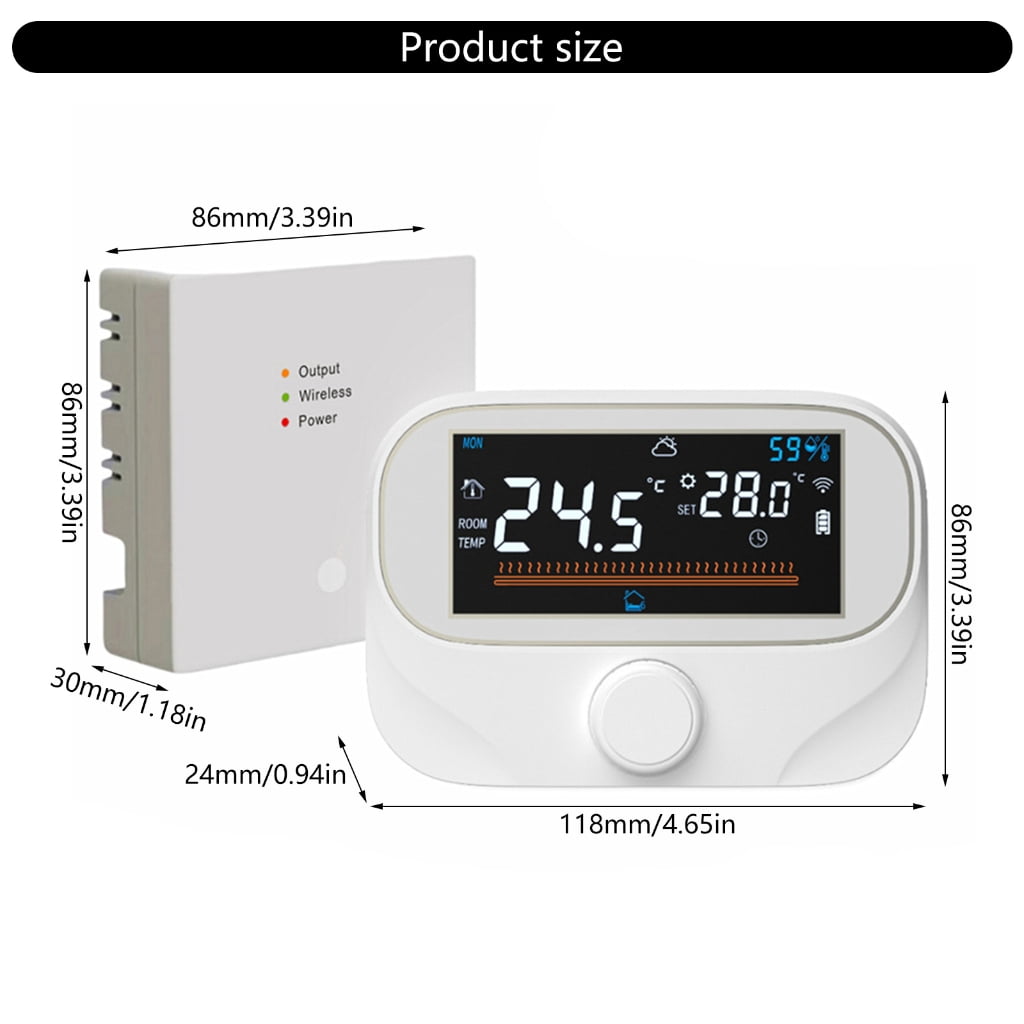 lanema Convenient Installation Gas Boiler Thermostat ABS+PC for Apartments Gas Boiler Thermostat Easy to Carry for Efficient Temperature Control