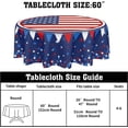 thumbnail image 2 of 4th of July Tablecloth Round 60 Inch Blue Patriotic American Flag Decorative Table Cloth Independence Day Outdoor Table Cover for Dining Kitchen Holiday Party Picnic Home Memorial Day Decoration, 2 of 6