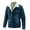 Dark Blue, variant on Herrnalise Men's winter medium-length lambswool denim jacket padded warm jacket casual coat Blue