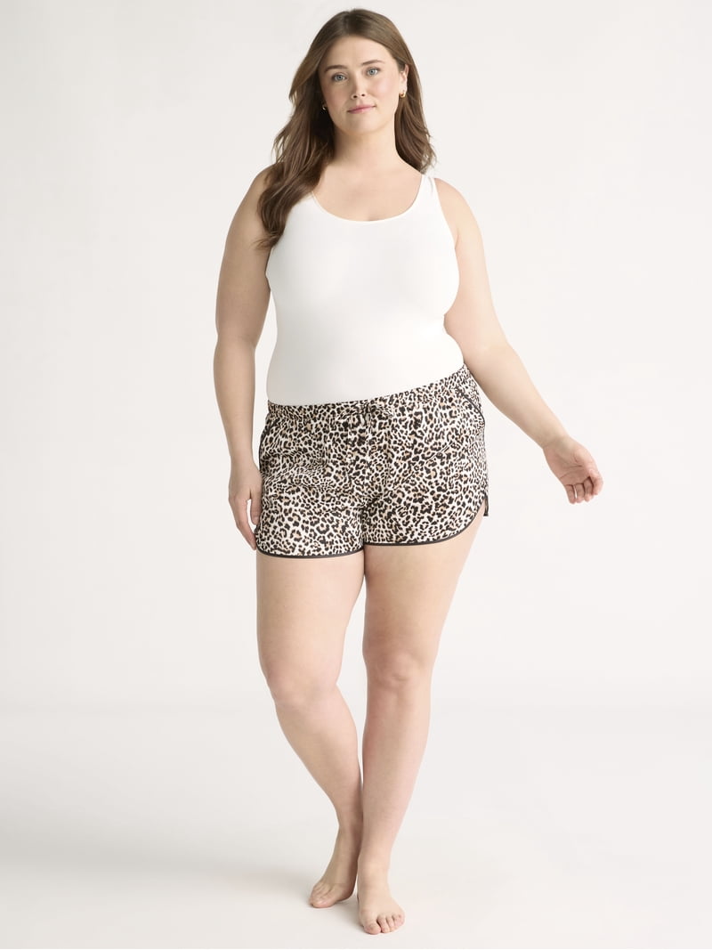 Joyspun Women's Satin Shorts, 3 Inch Inseam, Relaxed Fit, Pull-On