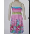 thumbnail image 4 of XUNZOO Robe d'Été Décontractée à Bretelles pour Filles, Robe Bohème Sans Manches à Fleurs, Robe de Plage de Vacances avec Collier Coloré 160, 4 of 7