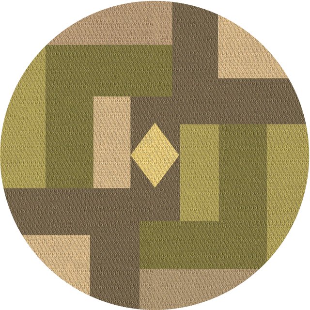 Ahgly Company Tapis Rond Lavable en Machine Intérieur Transitionnel Chêne Brun, 5 Pieds Rond