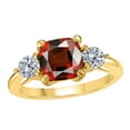 thumbnail image 2 of Mauli Jewels Rings for Women 2.15 Carat Diamond And Cushion Cut Garnet Ring 4-prong 14K Yellow Gold, 2 of 6
