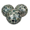 thumbnail image 2 of Zeckos Sea Blue Capiz Shell 4 inch Decorative Orbs Set of 3, Coastal Bowl Fillers, 2 of 9