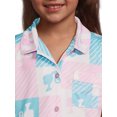 thumbnail image 4 of Barbie Girls Short Sleeve Notch Collar Top and Pants Pajama Set, 2-Piece, Sizes 4-12, 4 of 5