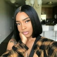 thumbnail image 6 of Medium Length Straight Wig For Black Women Natural Synthetic Hair Short Cut, 6 of 6