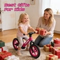 thumbnail image 4 of JoyStone 14 Inch Balance Bike for Kids, Toddler Balance Bike with Air Rubber Tires, Adjustable Seat, Lightweight No Pedal Training Bicycle, Gift Bike for 2-6 Boys Girls, Rose Red, 4 of 9