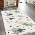 thumbnail image 2 of Green Beige Diamond Area Rugs 4'x6', Washable Small Throw Rugs for Office Bathroom, Modern Geometric Middle Century Pink Indoor Outdoor Rug Non-Slip Low Pile Carpet Runner Reversible Floor Mats, 2 of 8