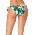 thumbnail image 2 of STUDIO ANN COLE Women's Green Tropical Print Stretch Low-Rise Tie Sides Moderate Coverage Bikini Swimsuit Bottom S, 2 of 3