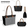 thumbnail image 5 of Lohol Women's Tote Handbag Nylon Top-Handle Shoulder Bag with Zipper, Foldable-Black, 5 of 8