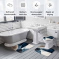 thumbnail image 5 of Navy Blue Brown Bath Mat 3 Piece Bathroom Rug Set, Modern Geometric Abstract Art Non Slip Bath Rug Contour Mat and Toilet Lid Cover, Absorbent Shower Mats Soft Bath Rugs and Mats Sets, 5 of 8