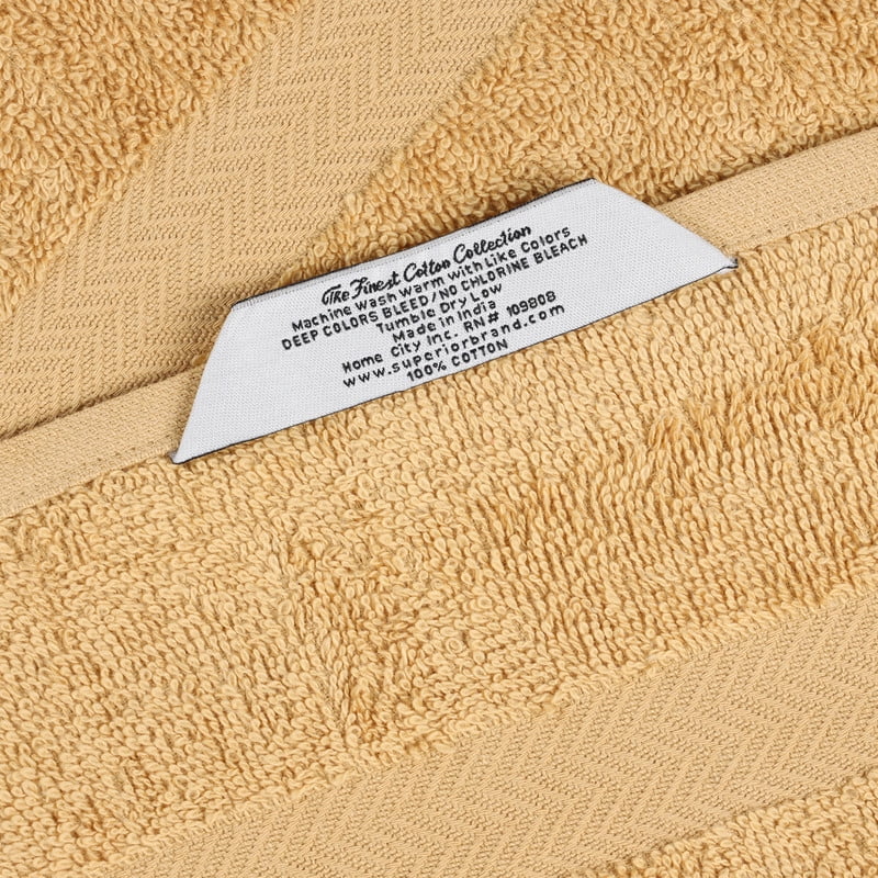 Superior Franklin 6-Piece Cotton Towel Set, Super Soft Quick Dry Fade Resistant Towels, Gold